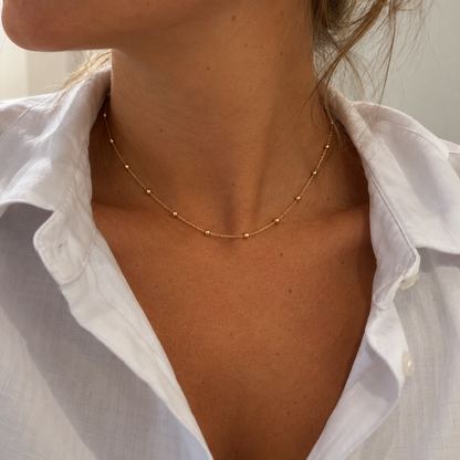 Cadena bolitas oro