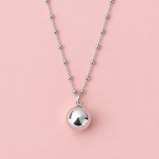 Llamador de ángeles con cadena de bolitas grandes