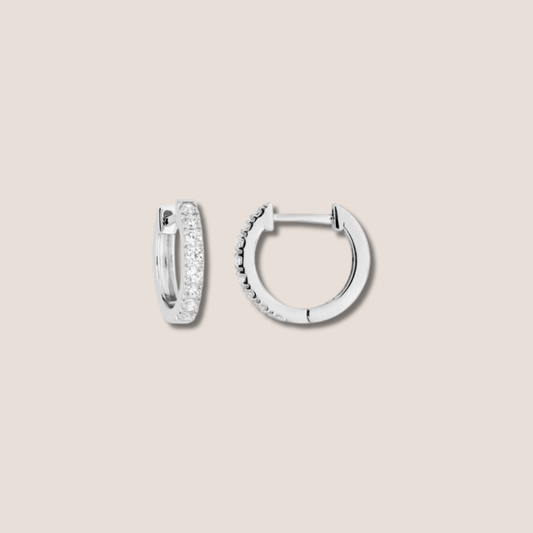 Aritos minimal oro blanco