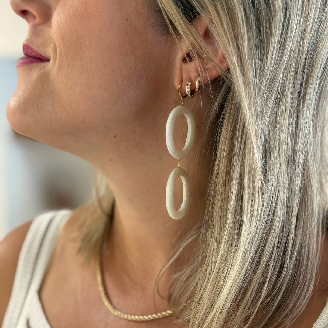 Pendientes circulos nacar