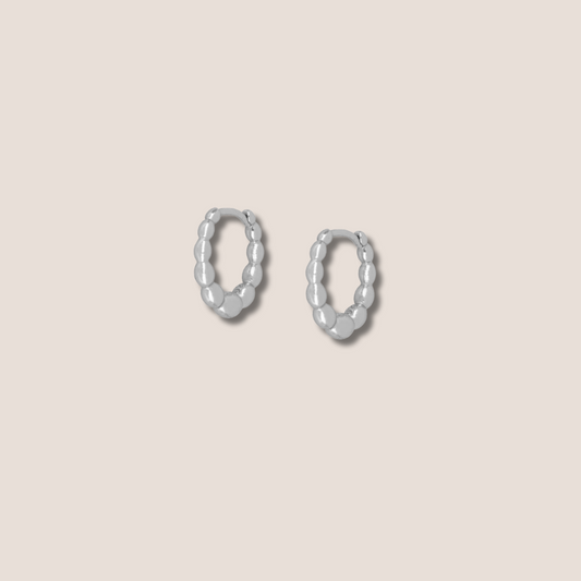 Aros bolitas de plata