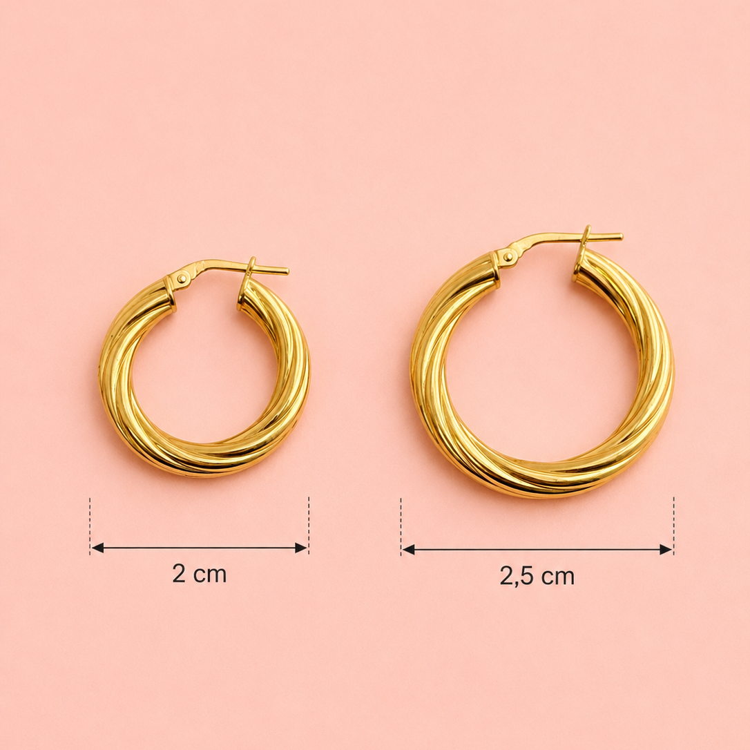 Aros trenza dorados