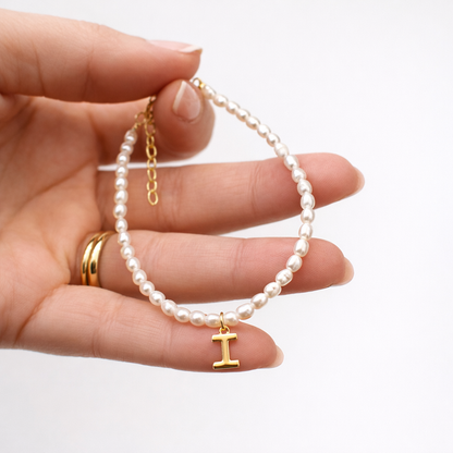 Pulsera perlas inicial