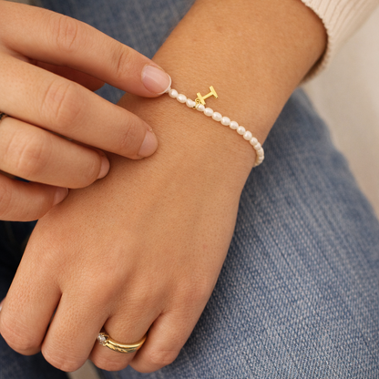 Pulsera perlas inicial