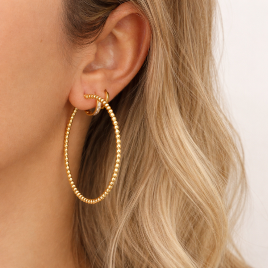 Aros bolas chapado oro