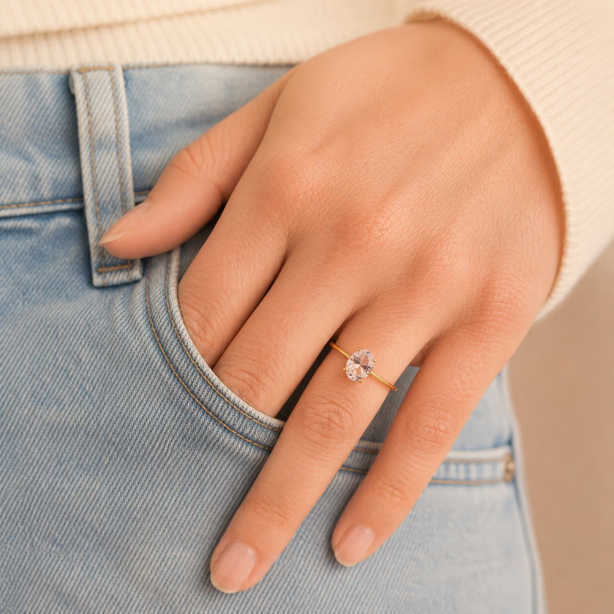 Anillo Aguamarina