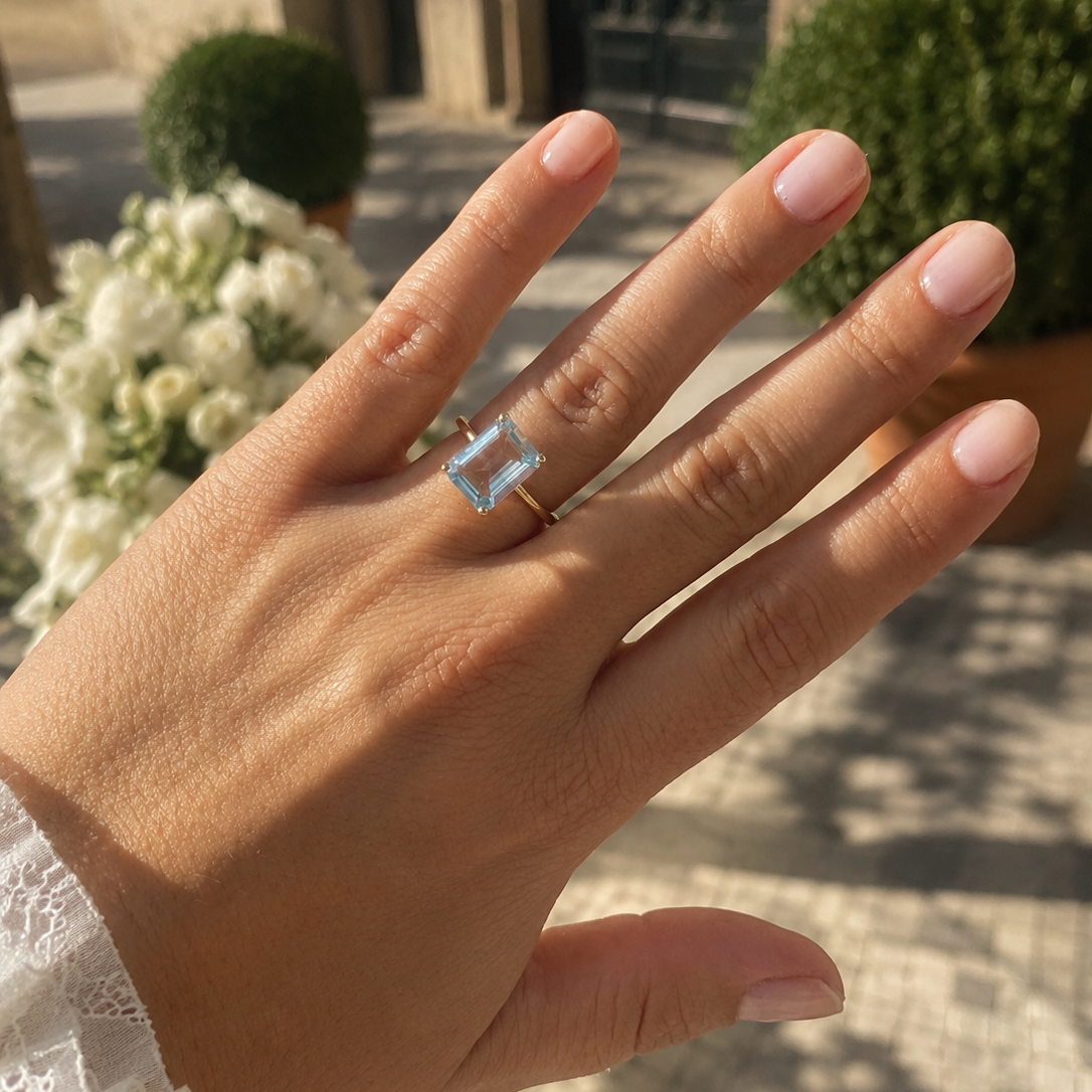 Anillo topacio sky - JOYA ÚNICA