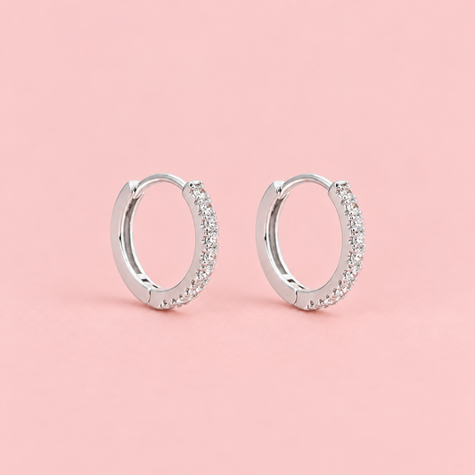 Aros minimal piedras blancas