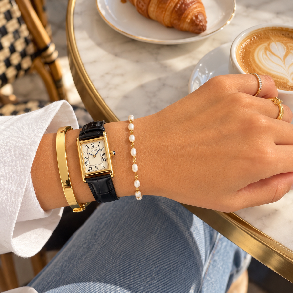 Pulsera bianca perlas
