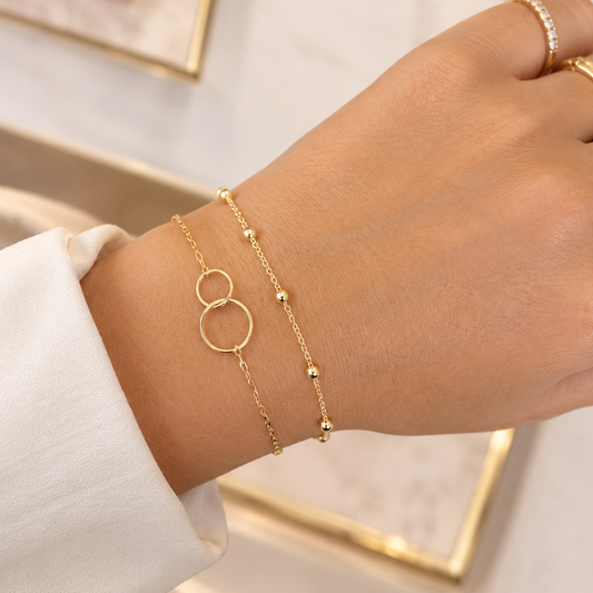 Pulsera bolitas oro