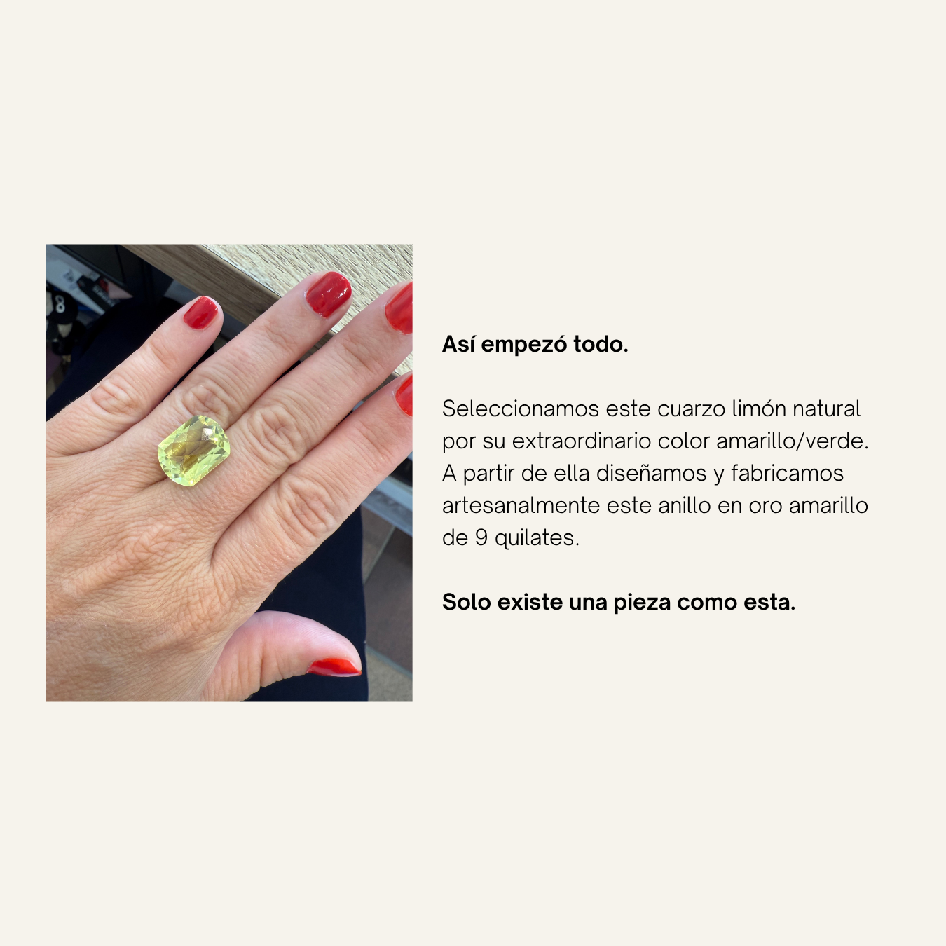 Anillo cuarzo limón