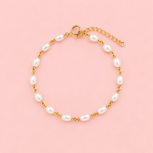 Pulsera bianca perlas